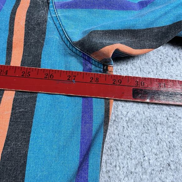 Wrangler Brushpopper Shirt Mens 18.5 Stripe Colorful Western Rodeo Cowboy VTG - Picture 11 of 12